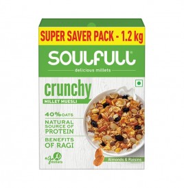 Soulfull Crunchy Millet Muesli Almonds & Raisins  Box  1.2 kilogram